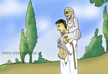  The young priest carrying her