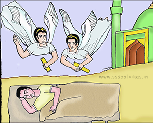 Abdullah wakes up hearing the angels conversation