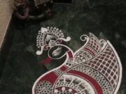 Day 8: Pearlescent Peacock Rangoli