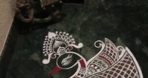 Day 8: Pearlescent Peacock Rangoli