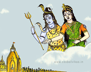 Shiva and Parvati having discussion